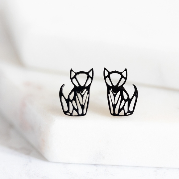 Geometric Cat Studs - Picture 2 of 9
